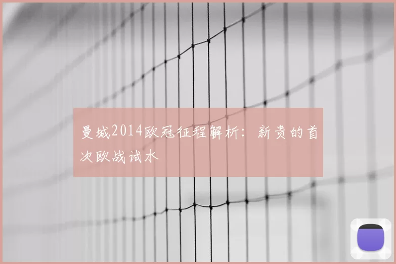 曼城2014欧冠征程解析：新贵的首次欧战试水